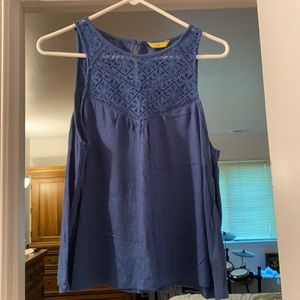 Blue crochet top tank top!